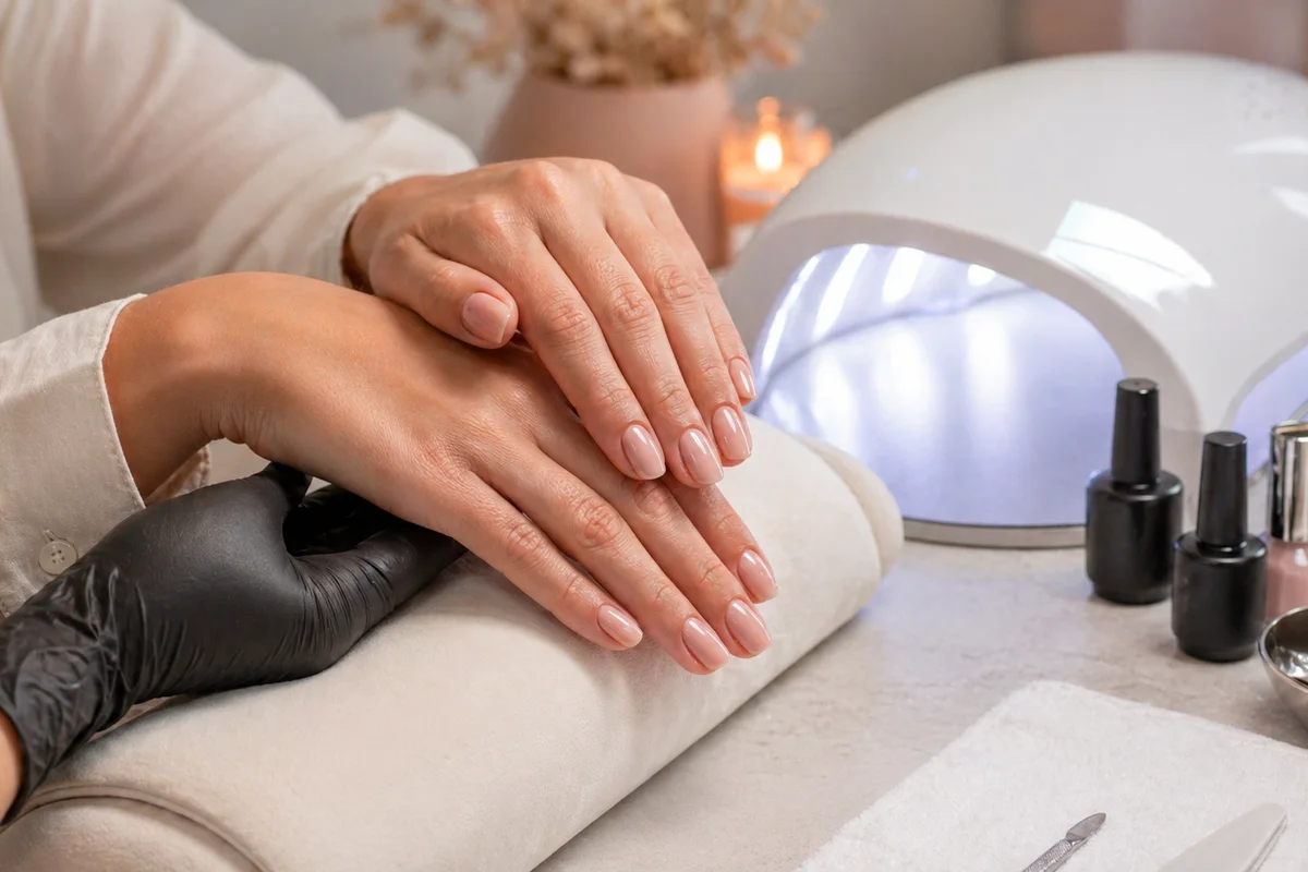 diseños de uñas cortas con tonos tendencia y acabado brillante