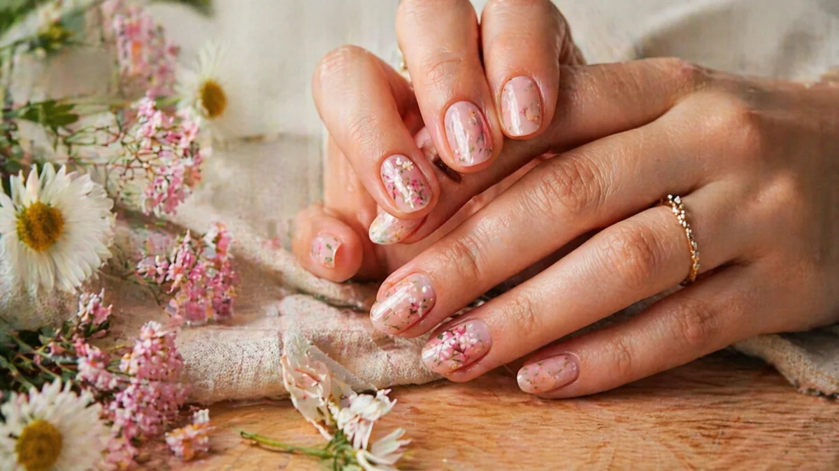 diseños de uñas con flores