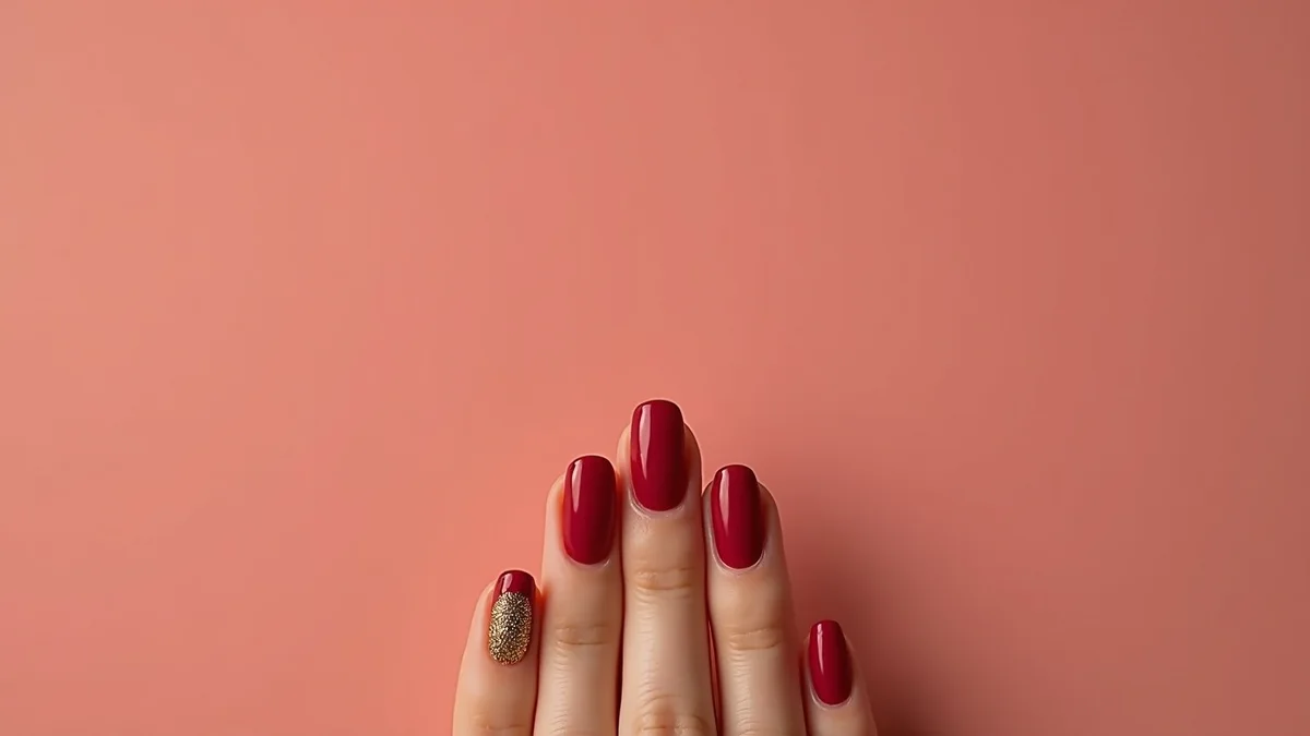 uñas navideñas con manicura elegante en luz natural