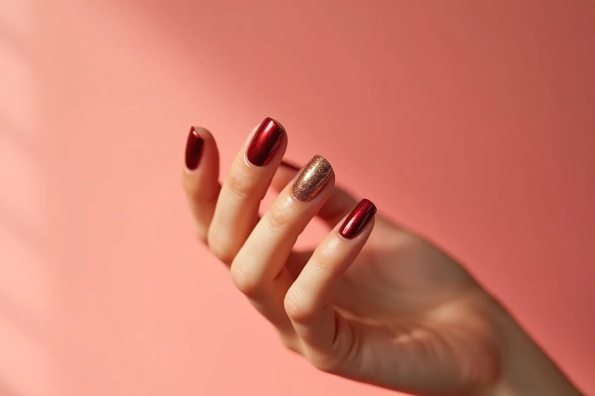 inspiración de uñas navideñas sin texto ni marcas