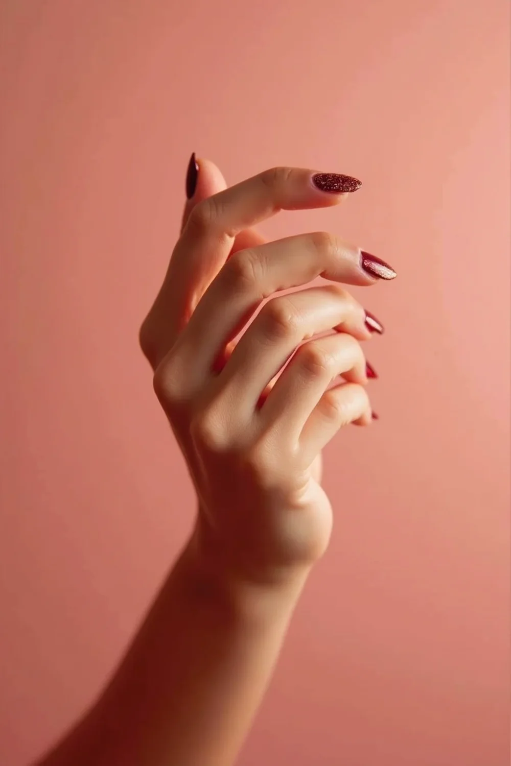 pin vertical de uñas navideñas con manicura elegante