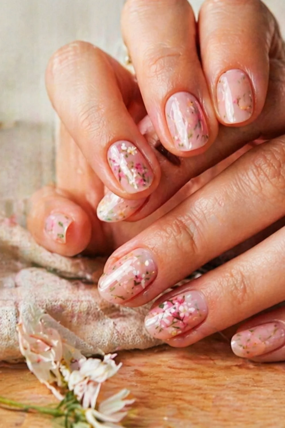 pin vertical de cuidado de cutículas con manicura elegante