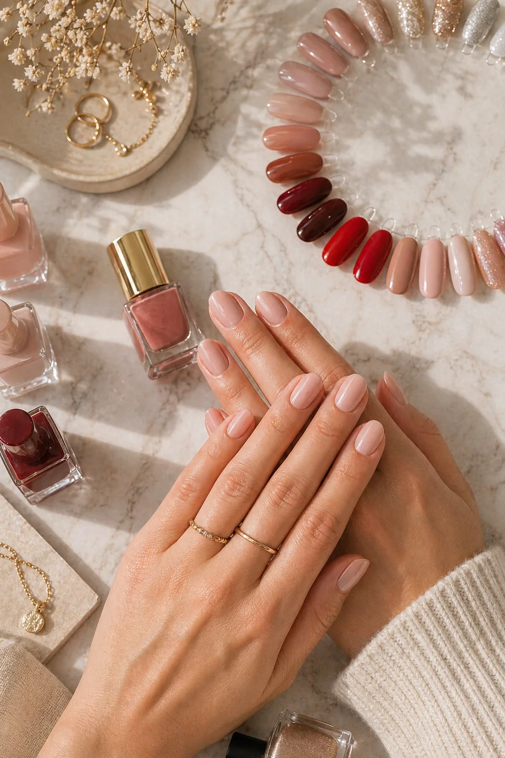 pin vertical de tendencias de uñas con manicura elegante