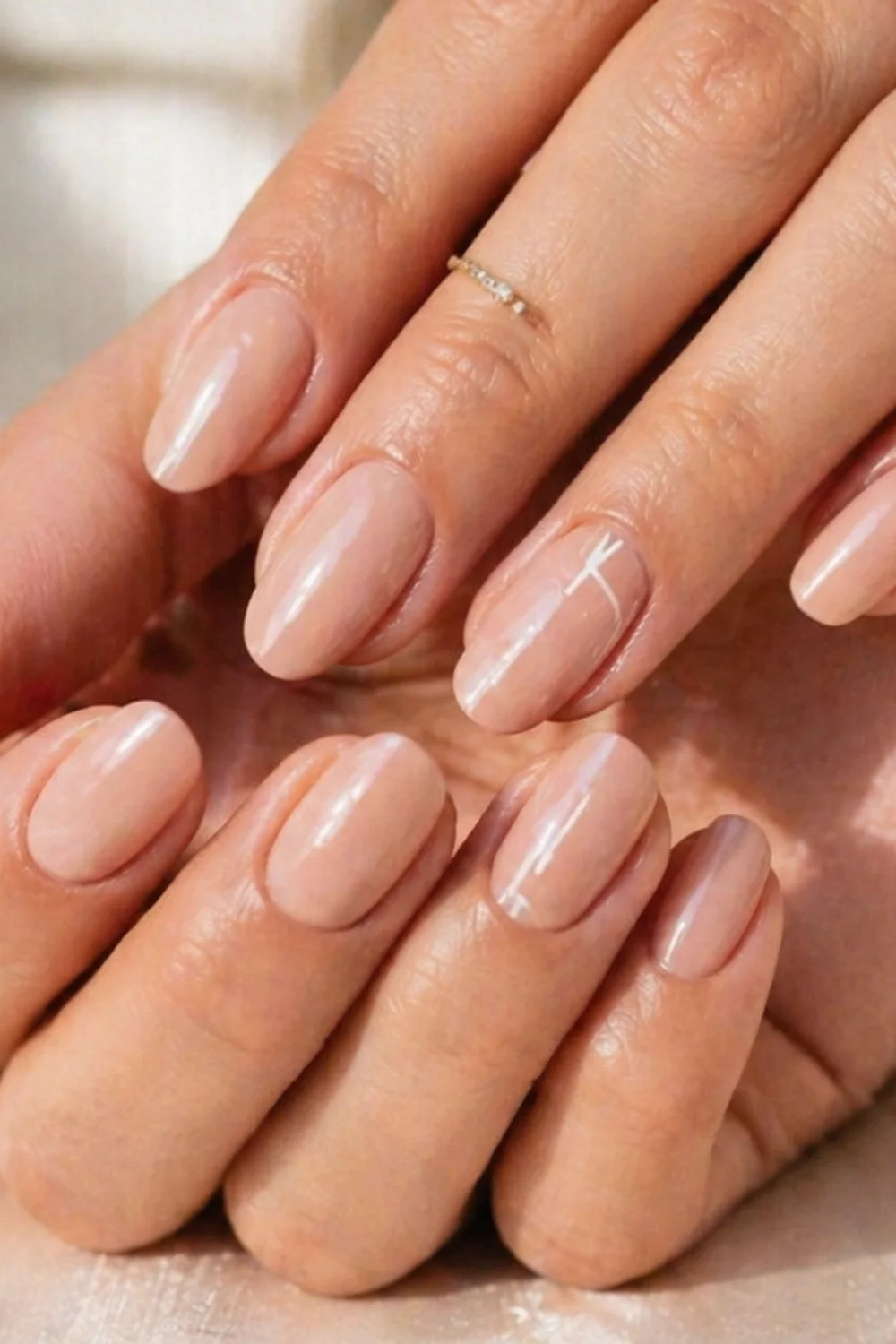 pin vertical de uñas acrílicas con manicura elegante