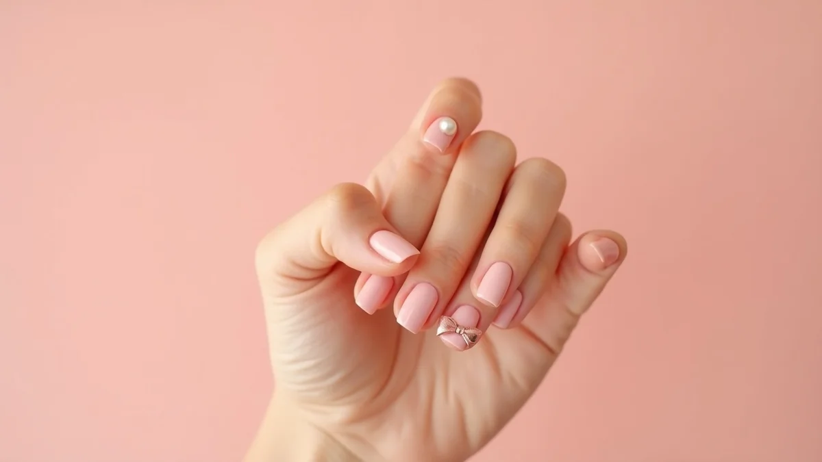 uñas coquette con manicura elegante en luz natural
