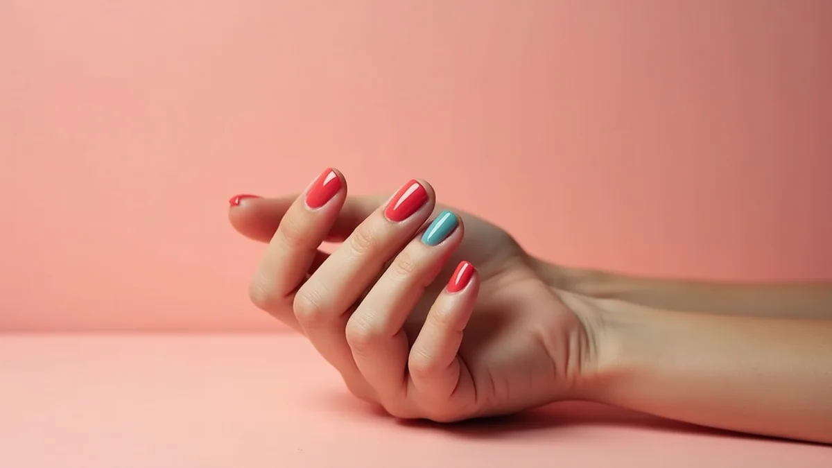 uñas de gel de verano con manicura elegante en luz natural