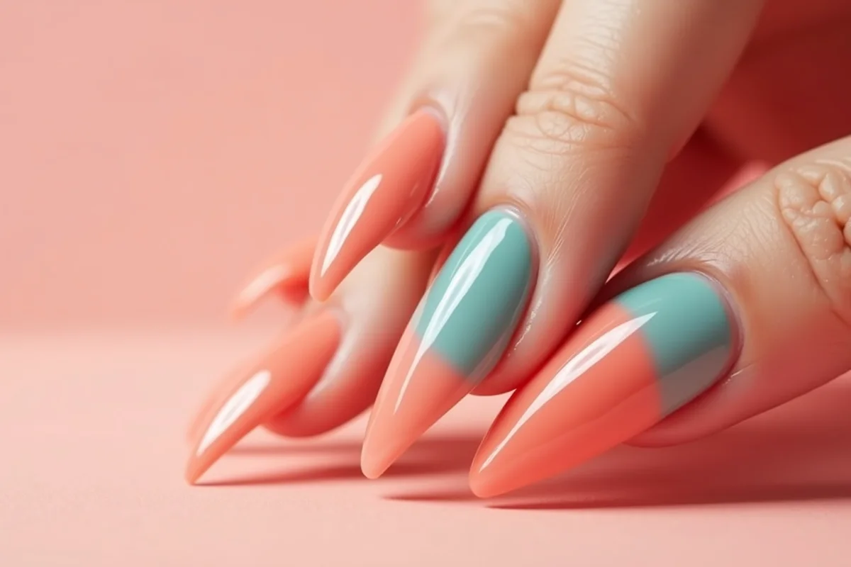 manicura cuidada en el estilo de uñas de gel de verano