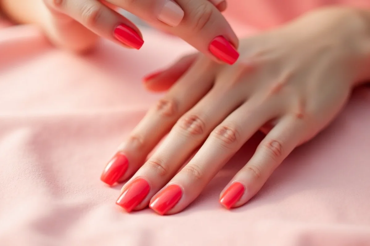 detalle de uñas pintadas inspiradas en uñas de gel de verano