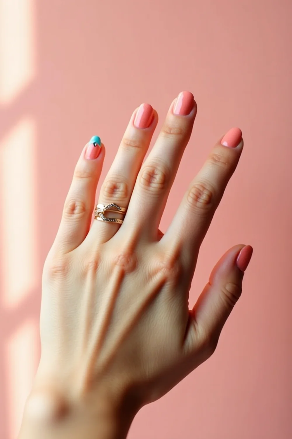 pin vertical de uñas de gel de verano con manicura elegante