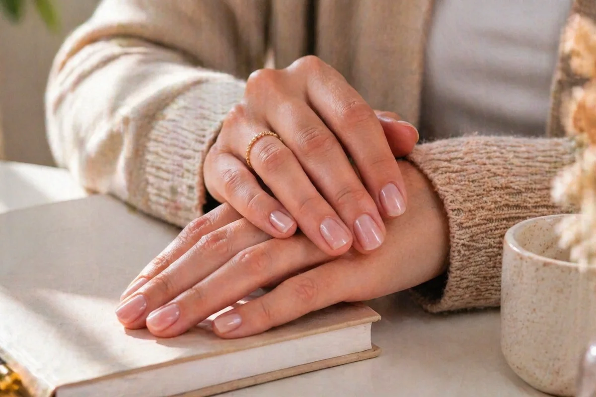 uñas marrones chocolate con tonos tendencia y acabado brillante