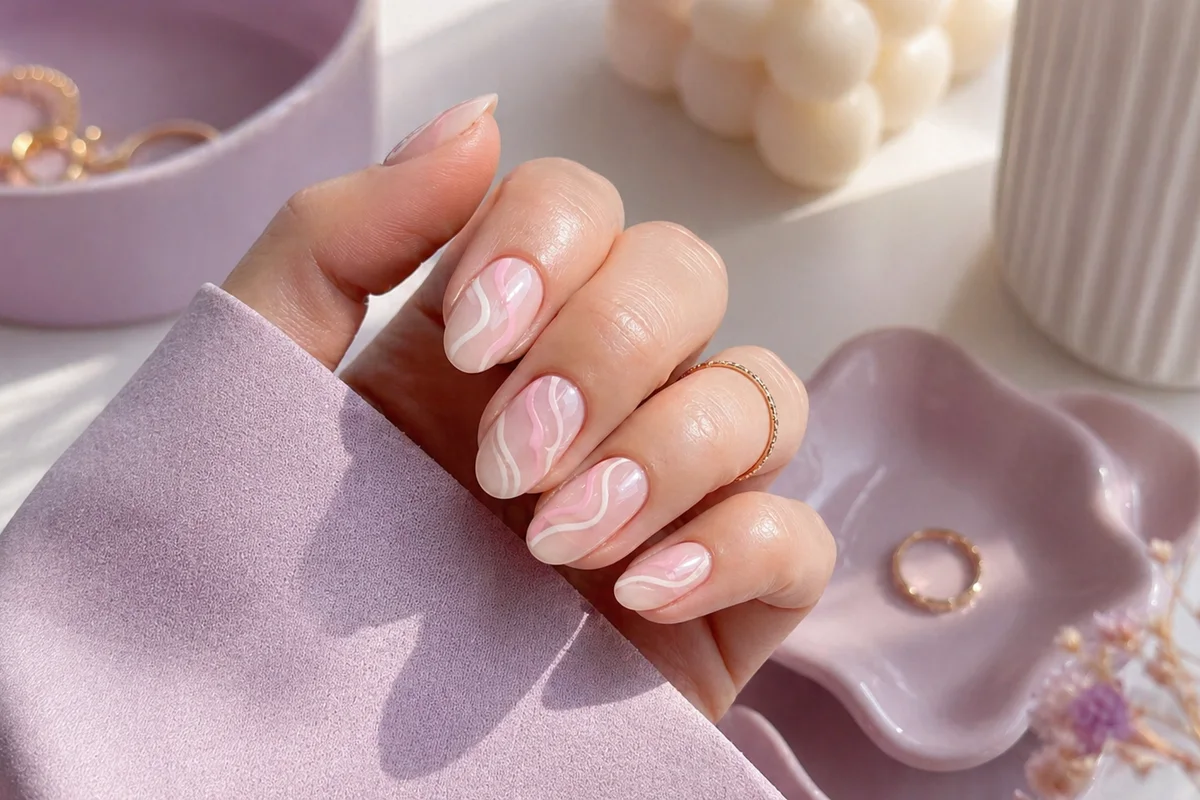 detalle de uñas minimalistas en uñas cuidadas