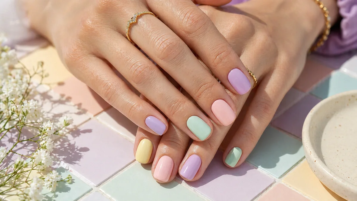 uñas pastel