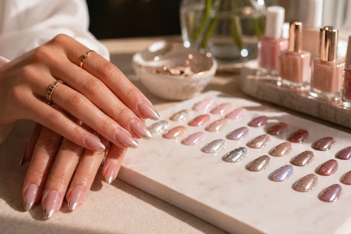 uñas rojas con tonos tendencia y acabado brillante